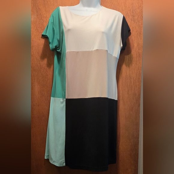 Donna Morgan beautiful color block shirt szL - Picture 2 of 7
